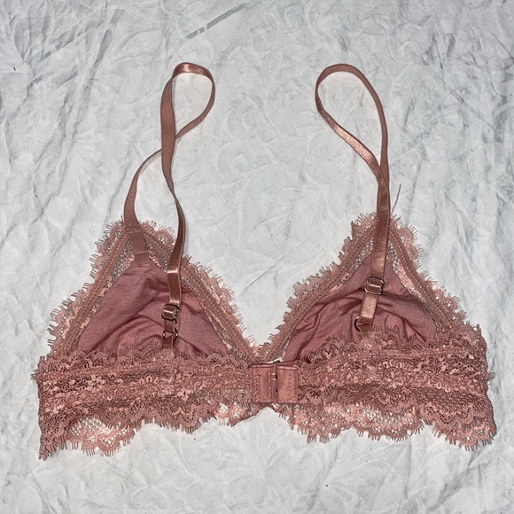 NEW Free People FP Intimately Bralette Medium Pink Lace Bra Lacy Triangle Floral - Picture 7 of 9